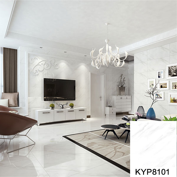 02金艾陶大理石瓷磚:爵士白KYP8101鋪貼效果圖