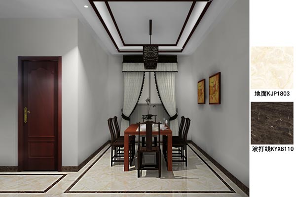 金艾陶瓷磚應(yīng)用效果：徐州開元翡翠灣G戶型裝修效果鑒賞